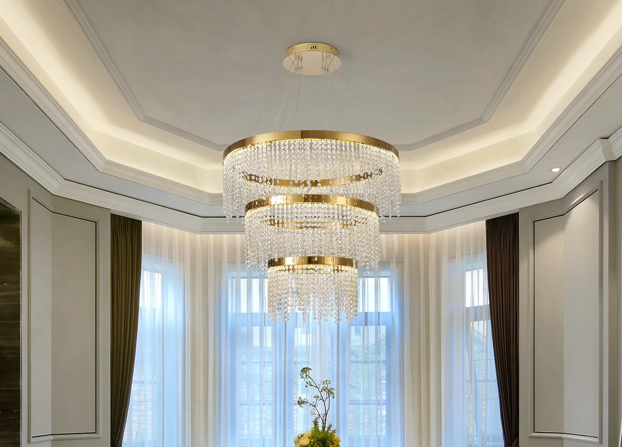 Bano French Gold Crystal Ceiling Lights Diyas Tiered Crystal Fittings Bano French Gold Crystal Ceiling Lights Diyas Tiered Crystal Fittings